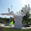 Blessed motherhood stone happy family abstract mother and children marble statues